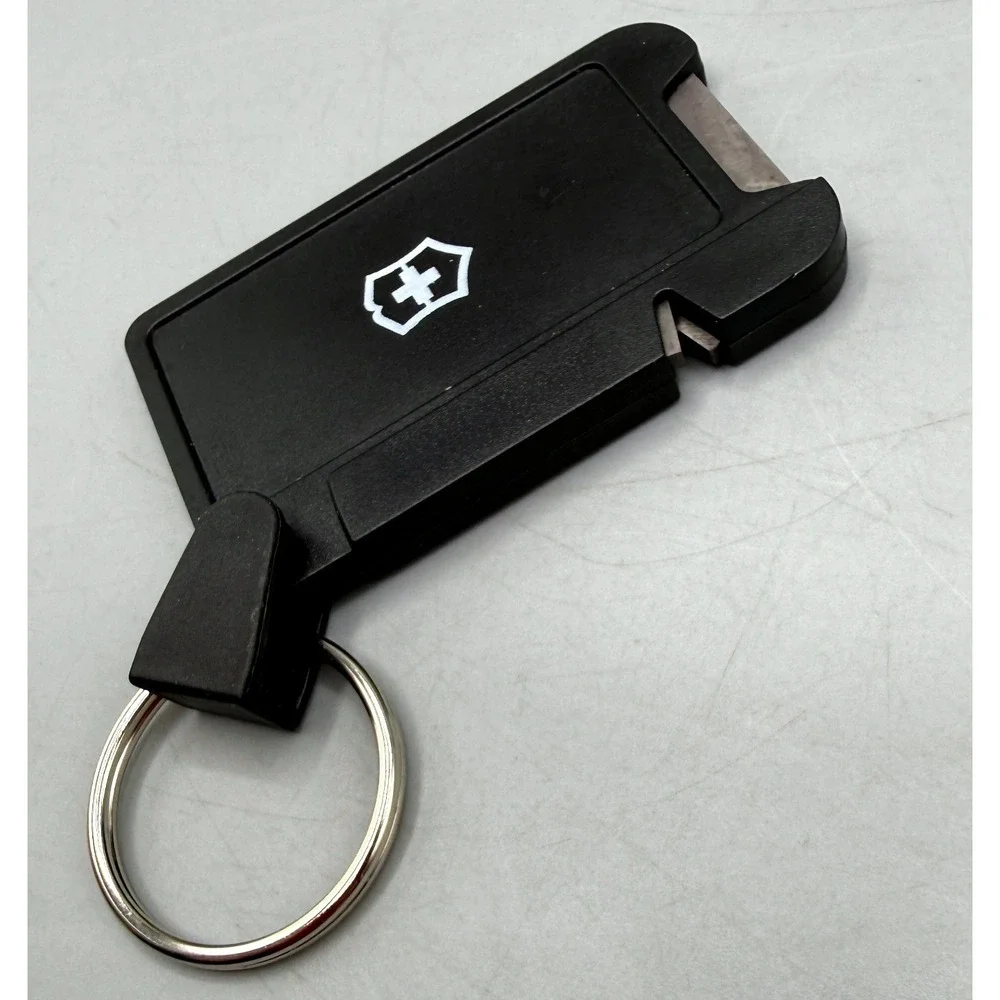 Victorinox Swiss Army Dual Knife Sharpener Keychain Black Card Tool 4.3323